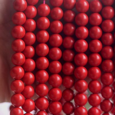 Natural Red Cinnabars Beads Round 6mm 8mm 10mm Semi Precious Stone Loose Beads for Necklace Bracelet Jewelry Making Accessories