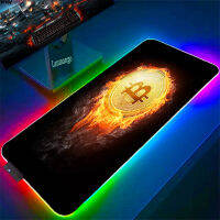 อะนิเมะเมาส์เสื่อ Xxl Bitcoin RGB M Ousepad Gamer เสื่อขนาดใหญ่ขยายแผ่นสำหรับสำนักงานแผ่นตารางพีซีเล่นเกมคอมพิวเตอร์โต๊ะพรม Diy