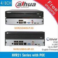 Dahua เครื่องบันทึก8CH 4CH NVR2108HS-8P-S3 NVR2104HS-P-S3แบบ POE NVR 4K รองรับ HDD 4/8CH พร้อมระบบรักษาความปลอดภัยแบบกล้องวงจรปิดพีโออี