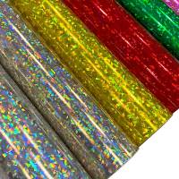 Broken Glass Printed Holographic Metallic Laser Soft PU Smooth Faux Leather Fabric for Making ShoeBagDIY Accessories