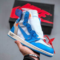 NICE Ar-J0dn-1 Vin-T-Age- High O G "U-N-C-" Classic High-Top Versatile Culture Fashion Basketball Shoes Blue White {Free Shipping}