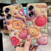 เคส OPPO A38 2023ใหม่สวยดอกทิวลิปสวยสีดำประดับด้วยพลอยเทียมบลูเรย์ซิลิโคนปลอกนิ่มเคสโทรศัพท์OPPO A38 4G เคสสำหรับเด็กผู้หญิง