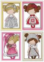 【hot】 The magic doll with rose cross stitch kit cartoon 14ct 11ct count print stitches embroidery handmade needlework plus