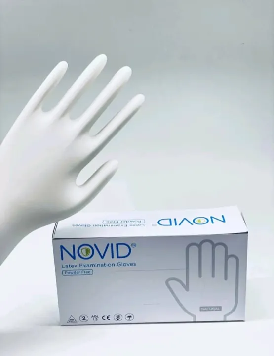 NOVID LATEX PowderFree Examination Gloves 100 Pieces/Box x1 Carton