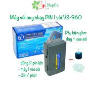 Máy sủi oxy chạy pin 1 vòi VS-960 + Dây Sủi + Quả Sủi cho hồ cá phòng khi