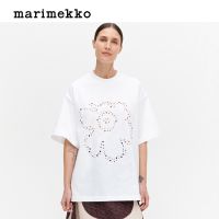 เสื้อยืดแขนสั้น ผ้าฝ้าย พิมพ์ลาย Marimekko HUIKEA แฟชั่นฤดูใบไม้ผลิ และฤดูร้อน สําหรับผู้ชาย และผู้หญิง