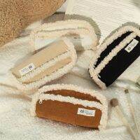 【CC】☊  1 Pc Simplicity European Color Striped Capacity Canva Wool Stationery Storage