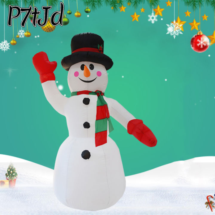 p7tjd-โมเดลมนุษย์หิมะคริสมาสต์เป่าลม2-4ม-ของเล่นเป่าลมสวนคริสต์มาสสโนว์แมนพร้อมของตกแต่งไฟ-led-110-240v