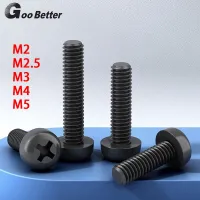 M2 M2.5 M3 M4 M5 Button Head Screw Black Nylon Plastic Round Head Phillips Screws L:4-50mm