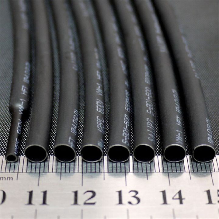Black-4MM Assortment Ratio 2:1 Polyolefin Heat Shrink Tube Tubing Sleeving Flame retardant Soft for Wrap Wire Cable RoHs Electrical Circuitry Parts