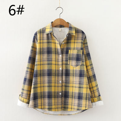 New Simple Winter Womens Warm Shirts Style Coat Fleece Thicker Plaid Coat Casual Jacket Fresh Lady Plus Velvet Outerwear