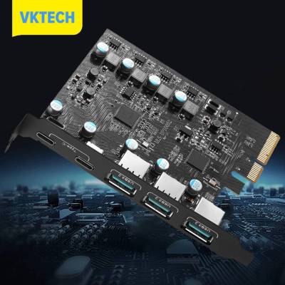 [Vktech] PCIe X4เพื่อ USB 3.2การ์ด USB3.2 3x และการขยายตัว TPYC-C 2x เพิ่มในเกื้อหนุนหน้าต่างการ์ด7/8/10 (32/64บิต) Mac OS 10.8.2