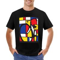 Mondrian Bicycle Art T-Shirt Aesthetic Clothes Short Sleeve Tee Custom T Shirt Hippie Clothes Fruit Of The Loom Mens T Shirts