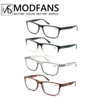 MODFANS Men Reading Glasses Rectangle Oversized Readers Eyeglasses Women Spring Hinge Clear Vision with Diopters 1.0 4.0