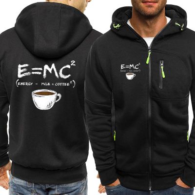 Emc Energy Milk Coffee การ์ตูนเสื้อฮู้ดผู้ชายพิมพ์ลายฤดูหนาวมีซิปรูดเสื้อมีฮู้ดอบอุ่นผ้าฟลีซทรงหลวมโอเวอร์ไซส์ลำลองมีฮู้ดสำหรับผู้ชาย