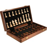 Chess Set Top Grade Wooden Folding Big Traditional Classic Handwork Solid Wood Pieces Walnut Chessboard Children Gift Board Game Gift