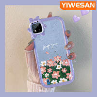 YIWESAN เคสสำหรับ Realme C20 C20A C11 C11 2021 2020 Narzo 50i ลายดอกไม้ลวดลายโบว์น๊อตเคสนิ่มทนต่อการเสียดสีเคสโทรศัพท์โปร่งใสฝาครอบป้องกันเลนส์กล้องถ่ายรูปซิลิก้าเจล TPU