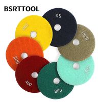 BSRTTOOL 7PCS/Set 4 Diamond Polishing Pad Wet Buffing Grinding Wheel For Granite Marble Flexible Concrete Stone Polish Disc