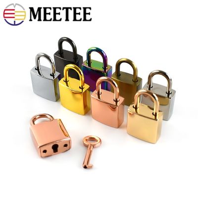 【CW】 Meetee 5/10Sets Hardware Accessories Jewelry Locks Clasp Metal Keys Padlock for Luggage Lock Buckle