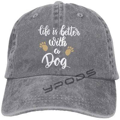 Life Is Better with A Dog-1 Vintage Jeans Baseball Cap for Men and Women