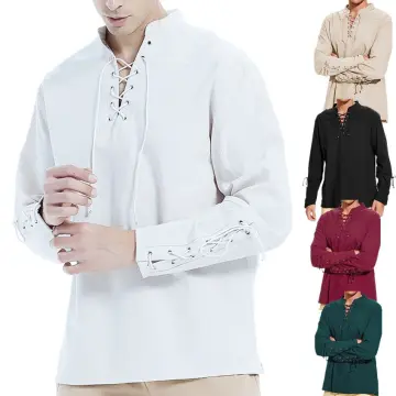 Cheap 4 Colors Fashion Men Medieval Renaissance Pirate Shirt Duke