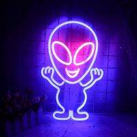 Alien Neon Light Sign Spaceship Planet Shaped Game Night Lamp for Kids Bedroom Xmas Bar Party Holiday Wedding Art Home Decor