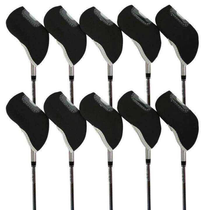 10-pcs-golf-club-iron-head-protector-golf-iron-head-covers-set-iron-putter-protective-club-cover-อุปกรณ์กอล์ฟ-14-สี