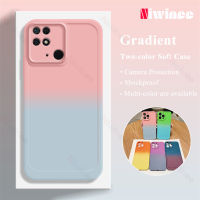 NIWINEE เคสโทรศัพท์เต็มรูปแบบ TPU ไล่ระดับสีสำหรับ Xiaomi Redmi ป้องกันกล้องวงจรปิดแบบสี10C ซิลิโคนเคสนิ่มใส่โทรศัพท์กันกระแทกด้านหลัง DJ01-1