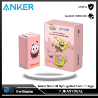 Anker เครื่องชาร์จสพันชบ็อบสแควร์แพนท์ Nano III,เครื่องชาร์จเร็วแกลเลียมไนไตรด์ PD30W 65W แกลเลียมไนไตรด์ที่ชาร์จโทรศัพท์มือถือในรถยนต์ใช้ได้กับ20W IPhone14/13/12 Pro Max/ipad Pro และสายข้อมูล Type-C แอนดรอยด์เพื่อ Apple ไลท์นิ่งสายเคเบิลข้อมูลสายชาร์จเร็