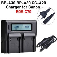 EOS C70 Dual Charger With Car Charger BP-A30 BP-A60 CG-A20 Charger For Canon EOS C70 Charger