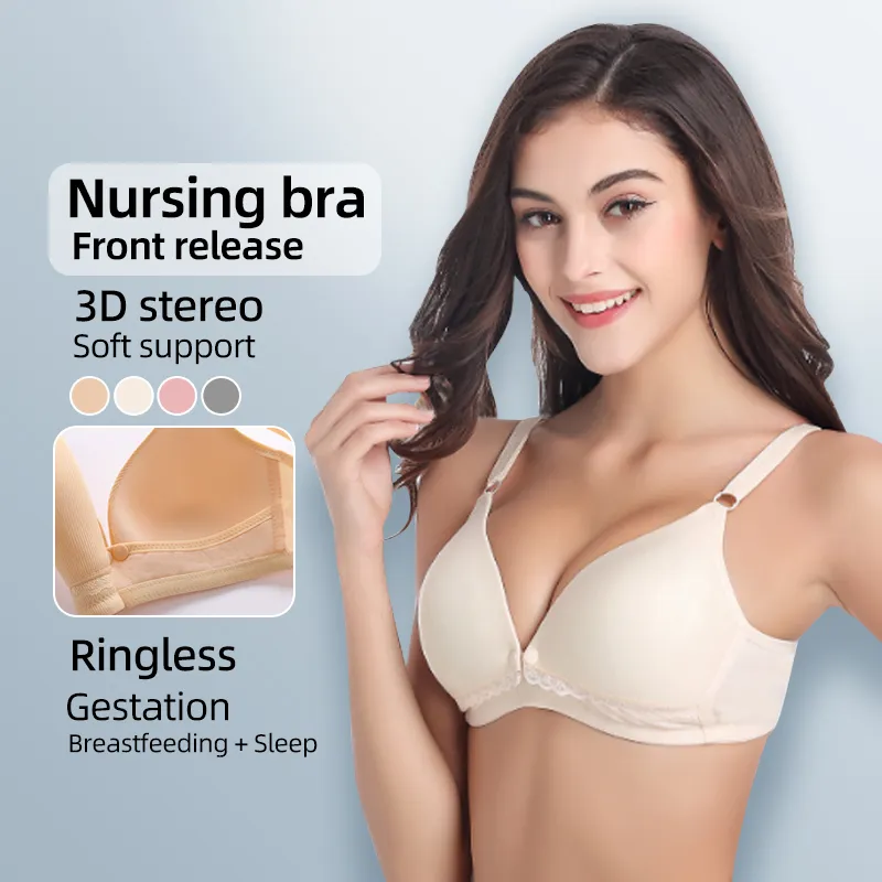 VP Nursing Bra Cotton Breastfeeding Underwear Padded maternity Lingerie  Front Buckle 518