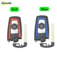 3 button Smart remote key case shell for BMW CAS4 F chassis 7 series HU100R Red or blue side with concave position