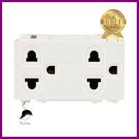 เต้ารับคู่ 3 ขา มีม่านนิรภัย EVE 523312 สีขาวDOUBLE SOCKETS EVE 523312 3 PIN WHITE **สามารถออกใบกำกับภาษีได้ค่ะ**