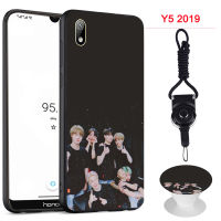 BTS เคสโทรศัพท์สำหรับ Huawei Y5 2019/Honor 8S ซิลิคอนนุ่มกรณีที่มีรูปแบบเดียวกันแหวนและเชือก