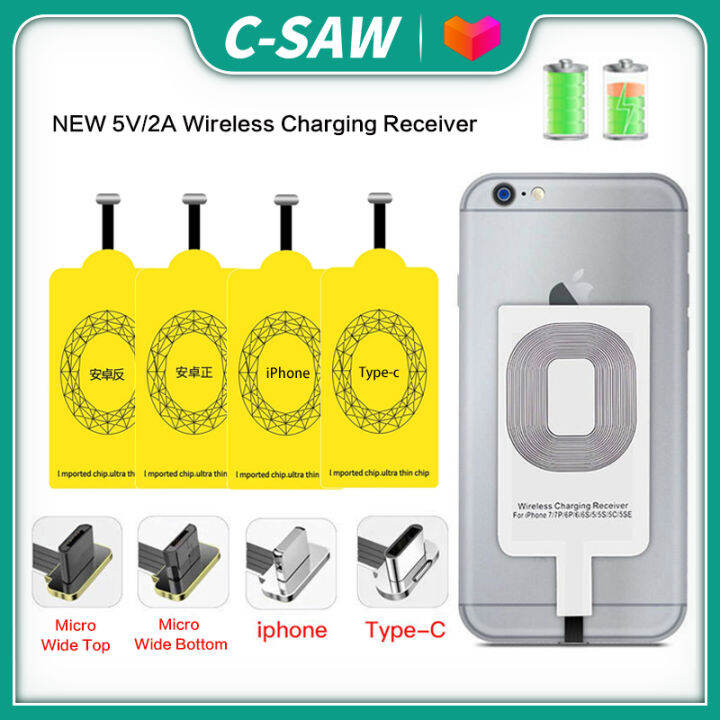 SAMMU Universal Qi Fast Wireless Charger Adapter Micro USB Type C for