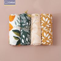 Elinfant 4PCS Gift Set Popular Digital Print Bamboo Cotton Muslin Swaddle Blankets 120x110cm Newborn Baby Bath Towel Wrap