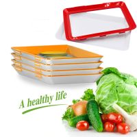 1PC Food Preservation Tray Stackable Food Fresh Tray Magic Elastic Fresh Tray Reusable Food Storage Container Kitchen Gadgets
