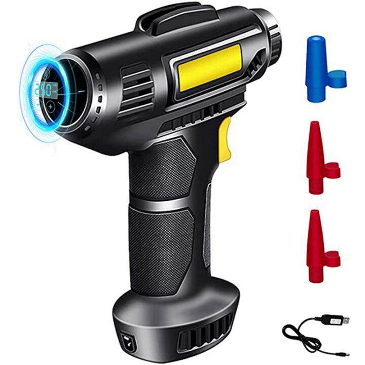 1Set Wireless Car Tire Pump with Rechargeable LiIon Battery, Car Power