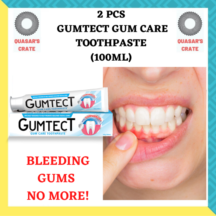 2 PCS GUMTECT GUMCARE TOOTHPASTE (100ML) SUGAR FREE BLEEDING GUMS