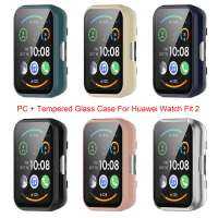 PC Case + กระจกนิรภัยสำหรับ Huawei Watch Fit 2ฝาครอบป้องกันหน้าจอ Smartwatch อุปกรณ์เสริมสำหรับ Huawei Watch Fit2 Case Cover