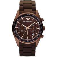 นาฬิกาข้อมือผู้ชาย ARMANI Sportivo Brown Silicon-wrapped Stainless Steel Bracelet Men Watch AR5982