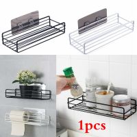 【HOT】❡﹍✆  Wrought Iron Shelf Rack Punching Wall Hanging Basket  bathroom shelves