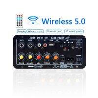 D10 12V 24V Digital Bluetooth-compatible Stereo Amplifier Board Subwoofer Dual Microphone Karaoke Amp for 8-12 Inch Speaker