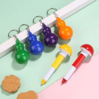 10pcs Mini Creative Stretch Ballpoint Pen Keychain School Ball Pen Kids Children Stationery Plastic Wiriting Pens Key Ring