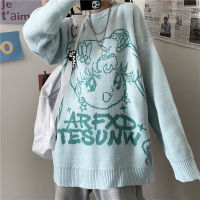 cute cartoon Knitted Sweater Winter New Korean y2k Harajuku Japanese Anime Casual Punk Style Women Loose Ulzzang Kawaii Sweater