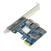 [COD] PCIe Express Card Adapter, 1X ถึง16X Riser 009S, PCIe Port 1ถึง4 SLOT, BTC Miner MULTIPLIER, 4 pcs