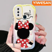 YIWESAN เคสสำหรับ VIVO S7 V20 Pro V15เคสขอบครีมลายมินนี่น่ารักปลอกเคสโทรศัพท์โปร่งใสกันรอยขีดข่วนซิลิโคน TPU ป้องกันการตกหล่นฝาครอบป้องกันเลนส์กล้องถ่ายรูป