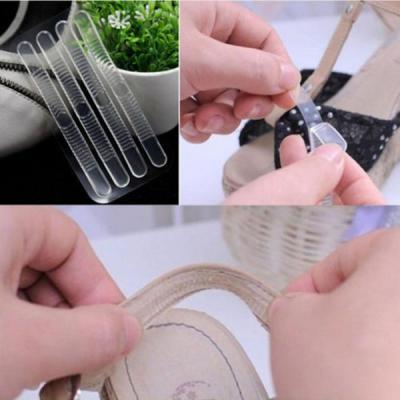 4Pcs Transparent Heel Inserts Insoles Silicone Gel Cushion Thin Strips 0.8cm Width Sandal Stickers Unisex Shoes Protector Feet Shoes Accessories