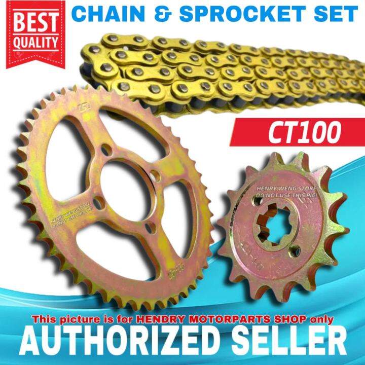 CSL Gold Chain and Sprocket Set for Bajaj CT100 / CT 100 Motorcycle