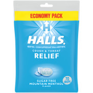 Halls relief mountain menthol sugar free cough drops economy pack 70 drops